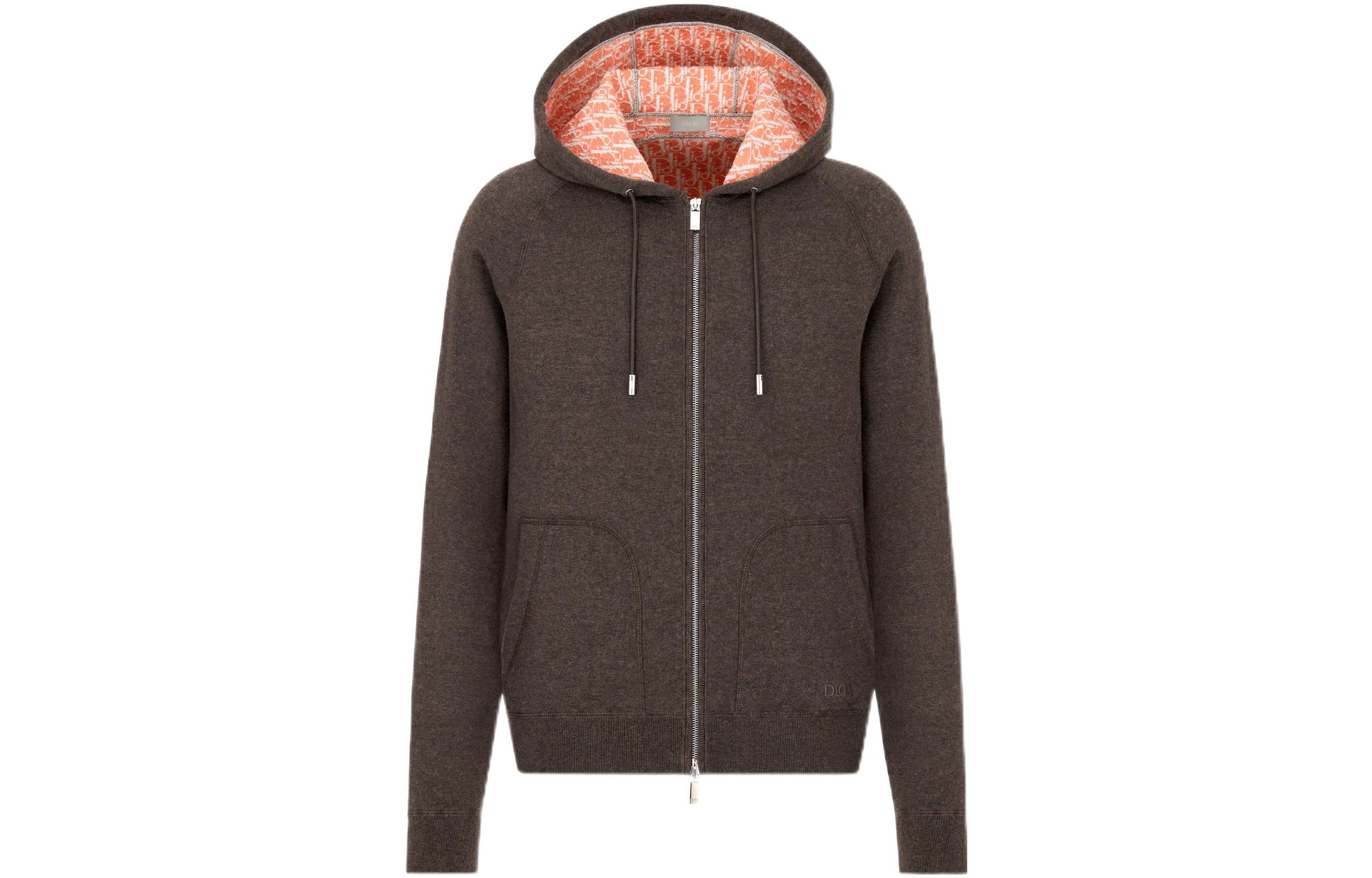 Dior SS23 Printed Lining Long Sleeve Sweatshirt Coffee Brown Mens 113M221AT225-C782