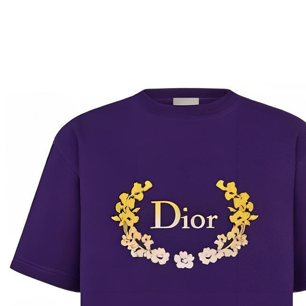 DIOR SS23 Purple Unisex Logo Print Casual T-Shirt. 313J696A0554-C479 圖 6