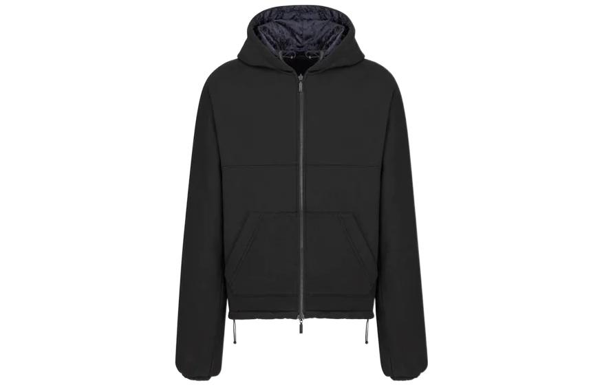 Dior SS23 Reversible Solid Color Hooded Jacket Black 313J232A0531-C989