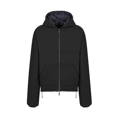 Dior SS23 Reversible Solid Color Hooded Jacket Black 313J232A0531-C989