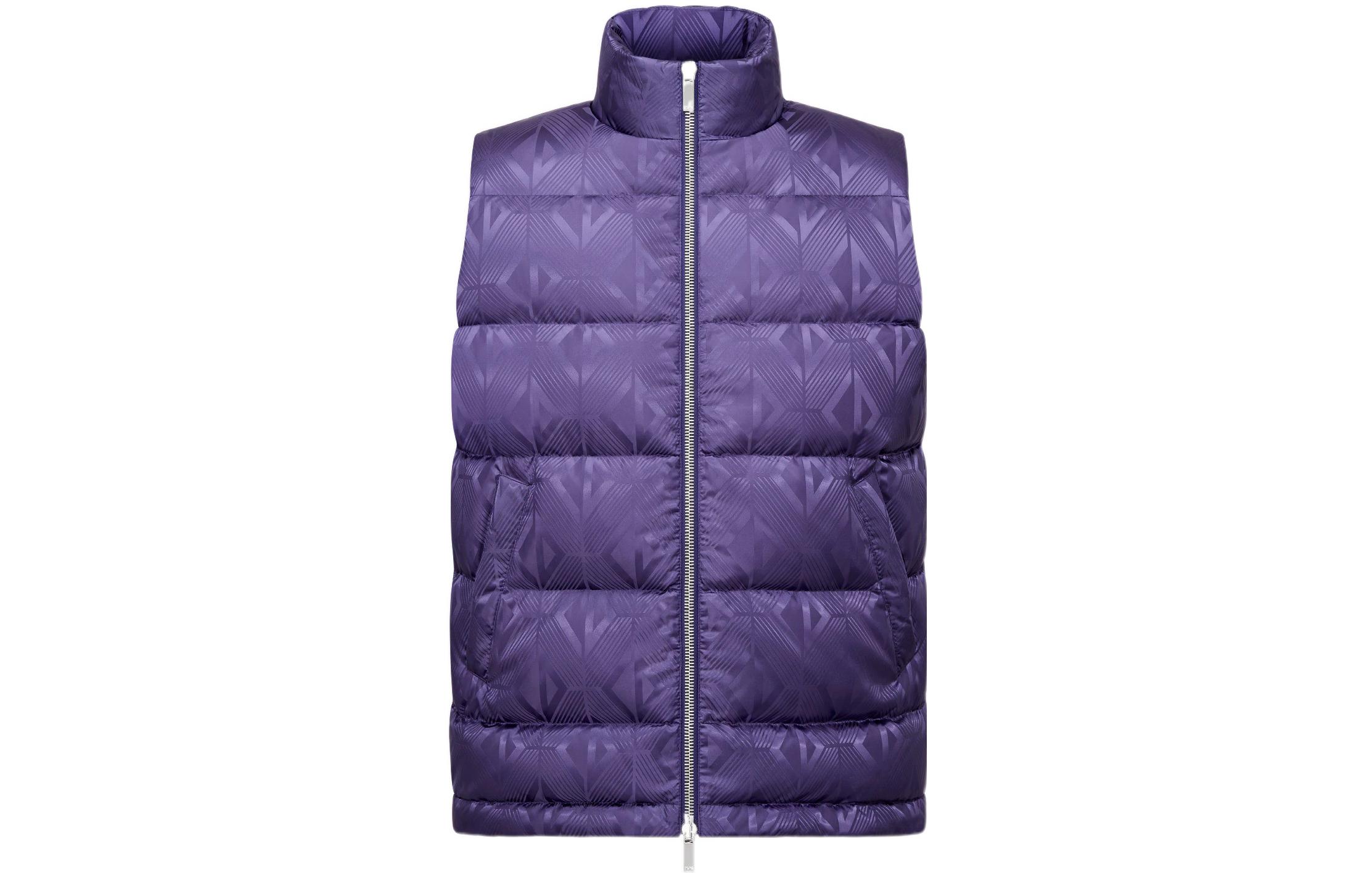 DIOR SS23 Ski Exclusive  Purple Down Vest with Zip and Stand Collar. 033C410C5711-C479
