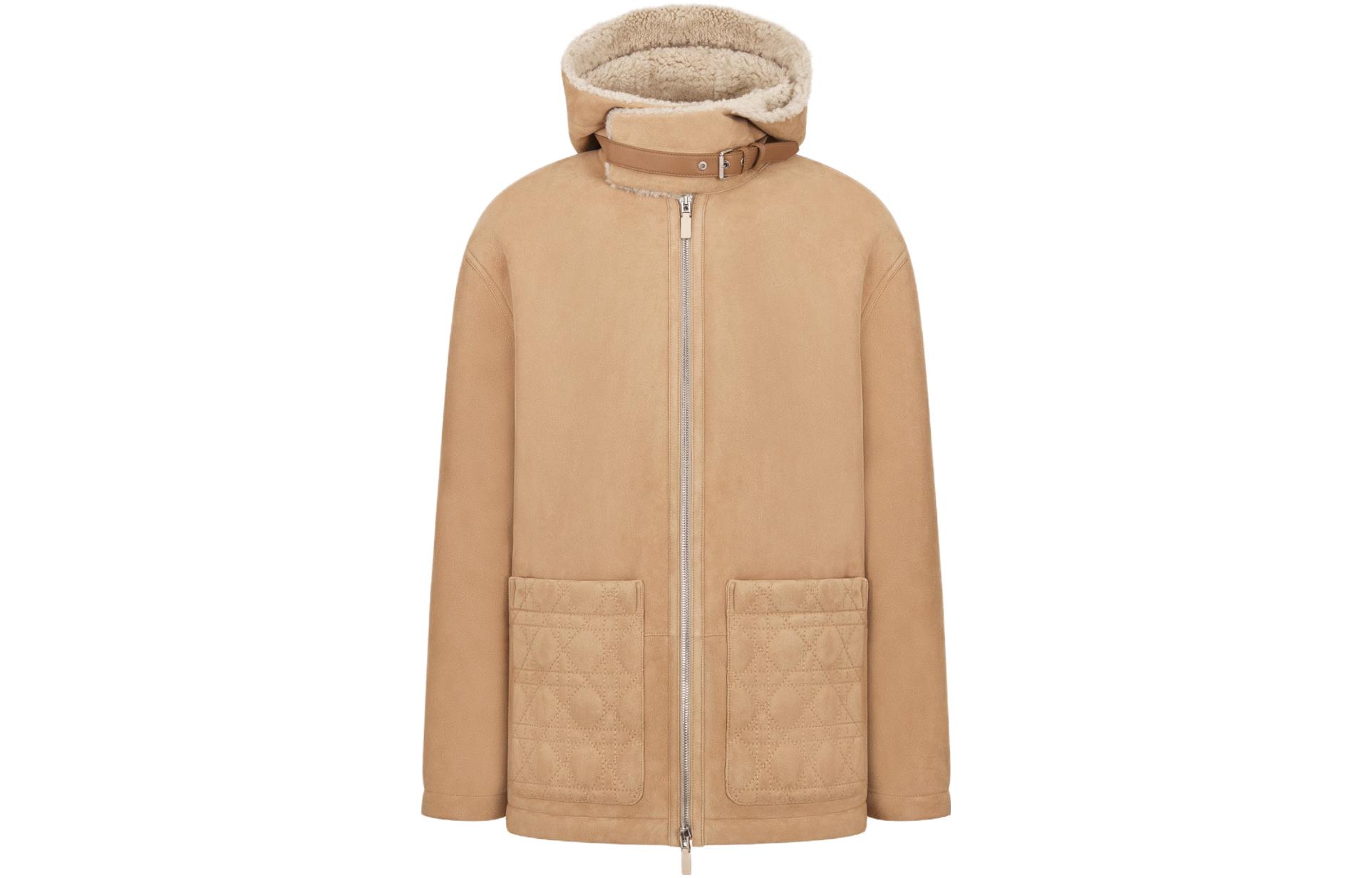 DIOR SS23 Solid Color Brown Zip-Up Hooded Jacket 313L307A0666-C125