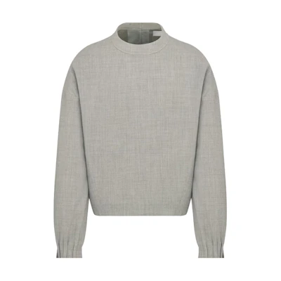 DIOR SS23 Solid Color Button-Back High Collar Sweatshirt Grey () 393C665B5925-C810