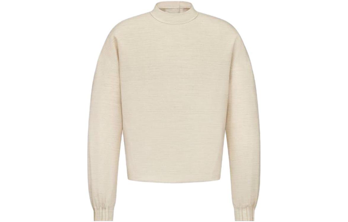 DIOR SS23 Solid Color Mock Neck Long Sleeve Sweatshirt Men’s Off-White 393C665A5845-C040