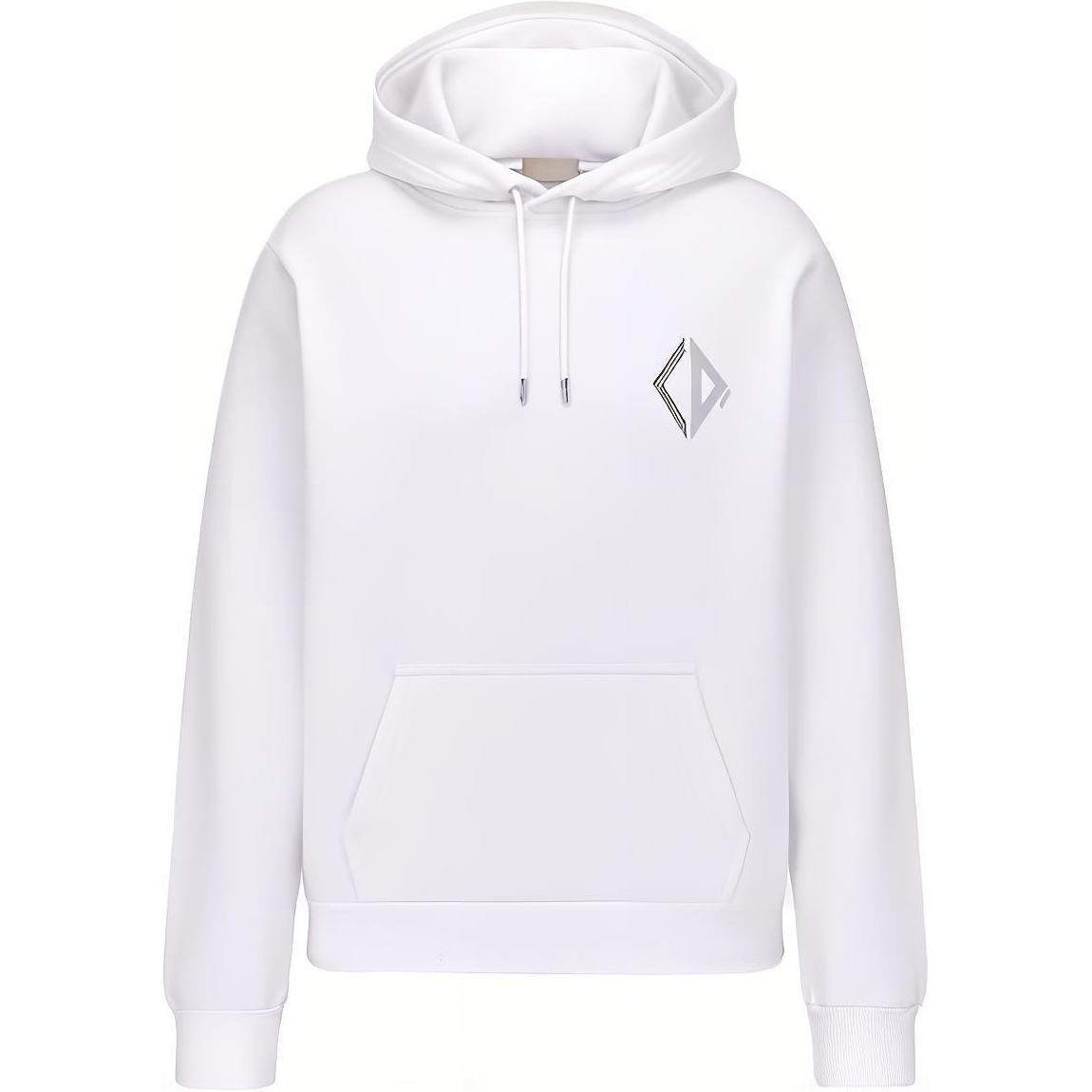 DIOR SS23 Solid Color Pullover Hoodie White Long Sleeve 383J691D0531-C088