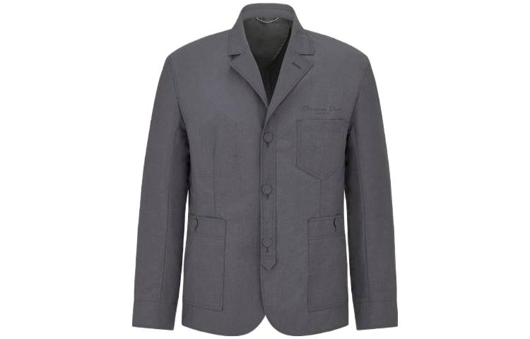 DIOR SS23 Solid Color Turn-Down Collar Jacket Grey 383C257A5771C840