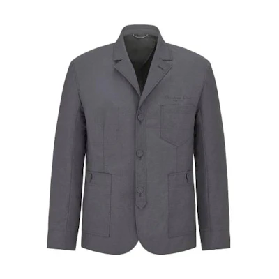 DIOR SS23 Solid Color Turn-Down Collar Jacket Grey 383C257A5771C840