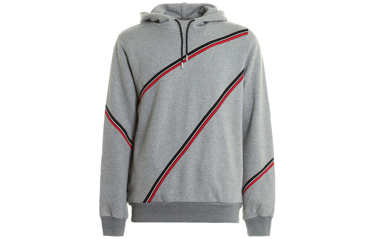 DIOR SS23 Striped Colorblock Print Hoodie Pullover Grey 763J612Y0314-883