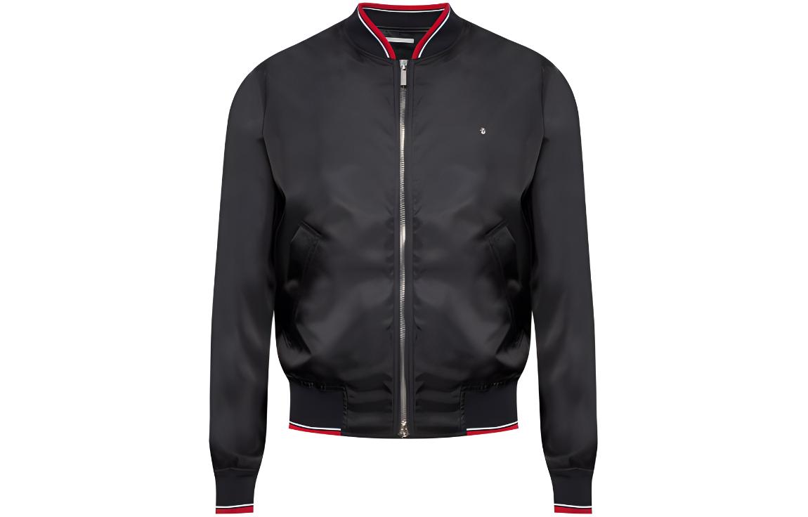 DIOR SS23 Striped Zip-Up Long Sleeve Jacket Black Menswear 733C408A3962-900