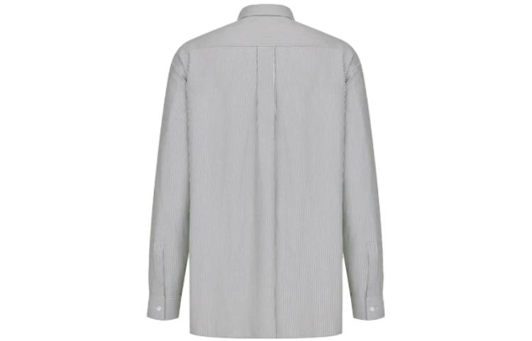 Lookbook ディオール SS23 ティアーズロゴ刺繍 ストライプ 長袖シャツ グレー メンズ 393C517A5819-C076