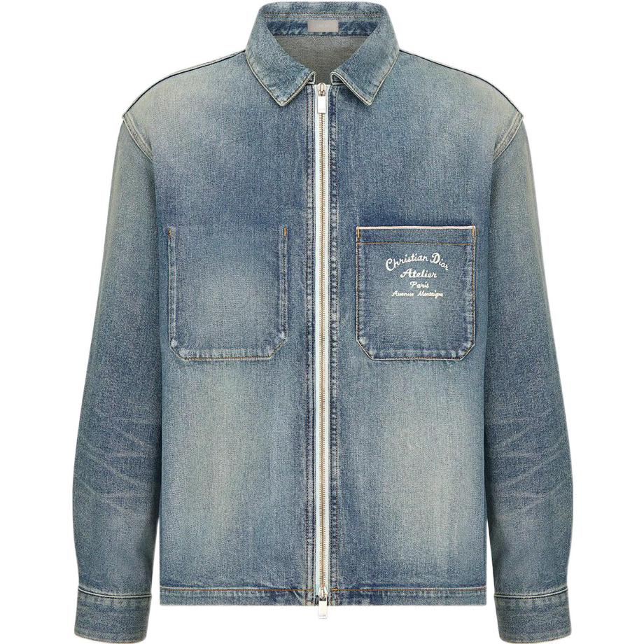 Order 迪奥 SS23 logo刺绣水洗蓝色全拉链丹宁夹克 313D487AY988-C580