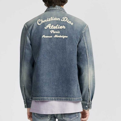 迪奥 SS23 logo刺绣水洗蓝色全拉链丹宁夹克 313D487AY988-C580 Details for 迪奥 SS23 logo刺绣水洗蓝色全拉链丹宁夹克 313D487AY988-C580