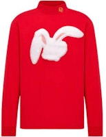 DIOR SS23 Year of the Rabbit Jacquard Stand Collar Pullover Long Sleeve T-Shirt Men 313J645A0554-C381 DIOR SS23 Year of the Rabbit Jacquard Stand Collar Pullover Long Sleeve T-Shirt Men 313J645A0554-C381