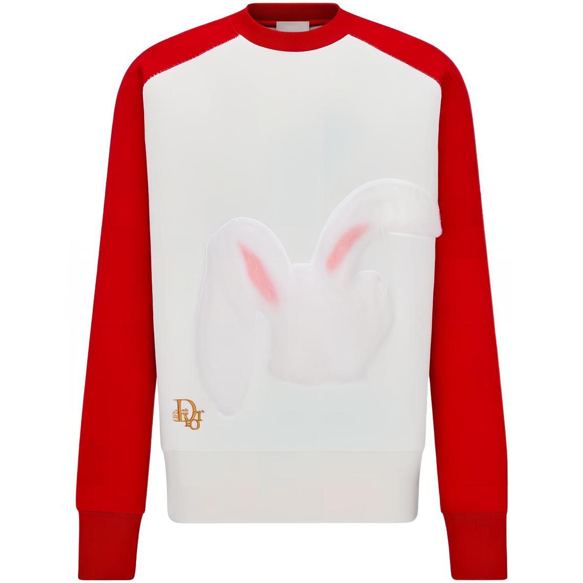 DIOR SS23 Year of the Rabbit Red Graphic Oversized Sweatshirt  Edition 313J652A0531-C083