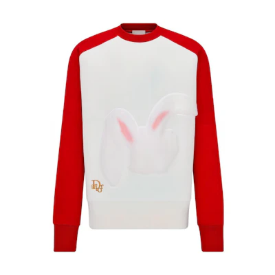 DIOR SS23 Year of the Rabbit Red Graphic Oversized Sweatshirt Edition 313J652A0531-C083
