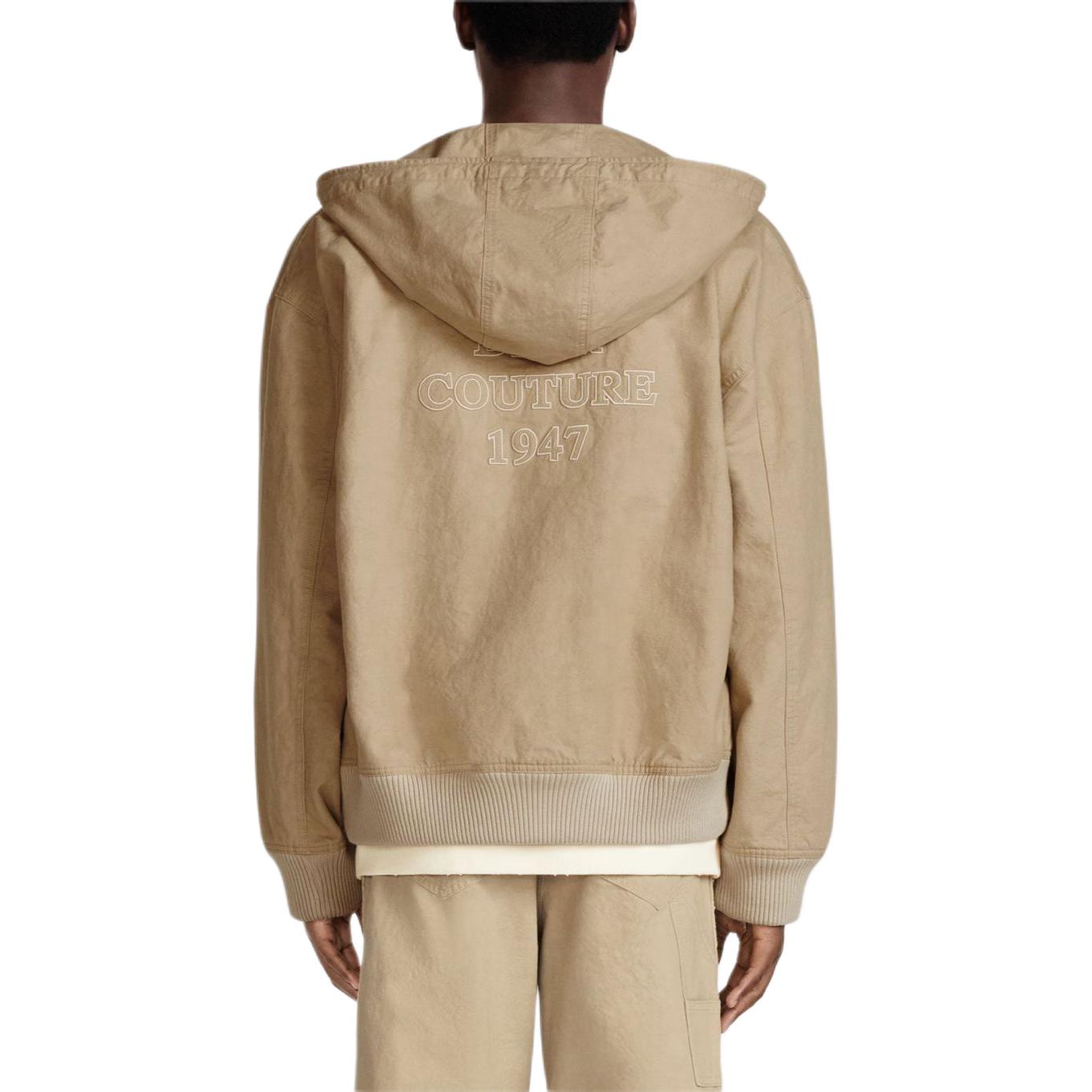 Purchase DIOR SS24  Beige Logo Embroidered Zipper Hoodie Jacket. 383D487BY547-C181