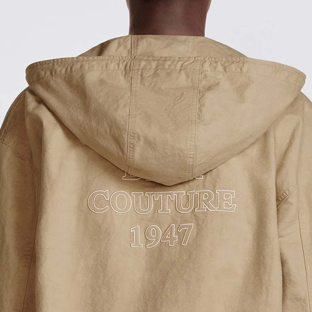 Cheap DIOR SS24  Beige Logo Embroidered Zipper Hoodie Jacket. 383D487BY547-C181