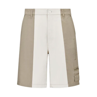 DIOR SS24 Beige Logo Patch Casual Shorts with Side Pocket. 483D193AY545-C180