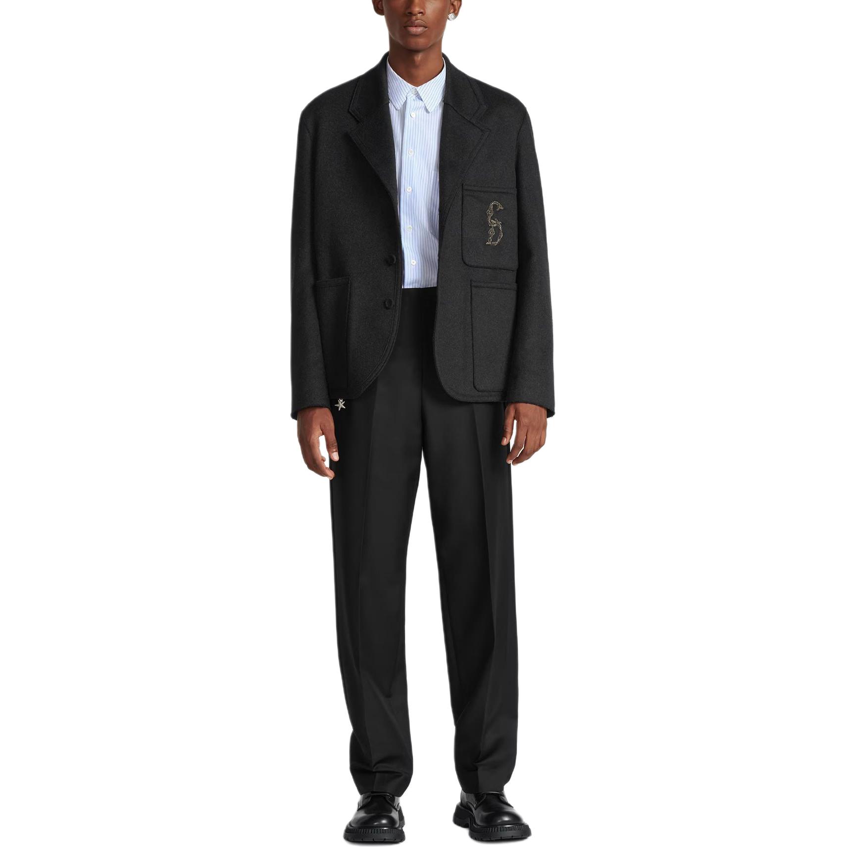 Lookbook DIOR SS24 Pantalones de Traje Negros Plisados de Pierna Recta 413C103A6006-C900