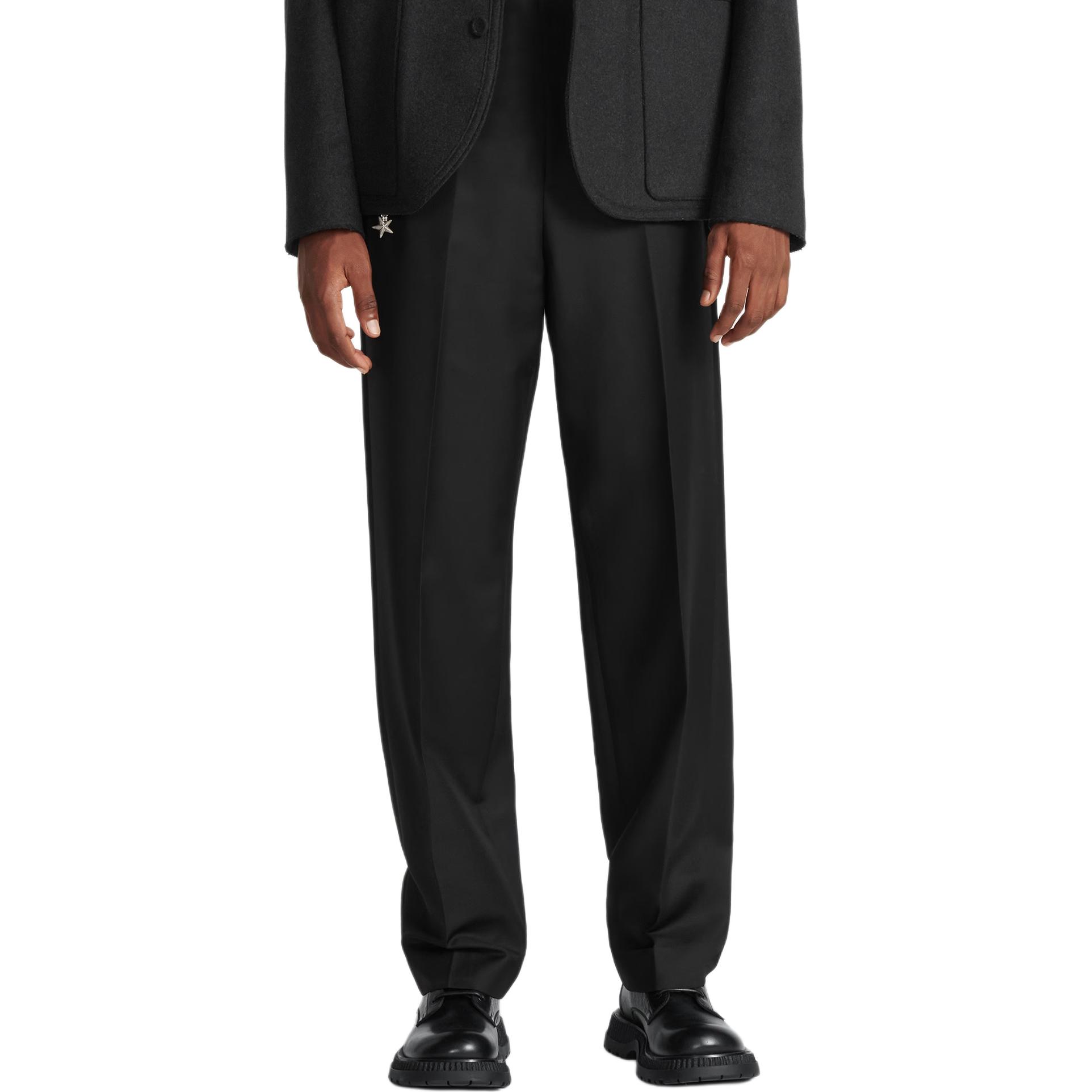 Shop DIOR SS24 Pantalones de Traje Negros Plisados de Pierna Recta 413C103A6006-C900