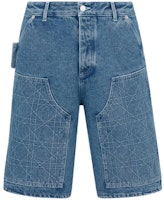 DIOR SS24 Blue Denim Shorts with Cannage Pattern and Button Detail. 493D190A383X-C585 DIOR SS24 Blue Denim Shorts with Cannage Pattern and Button Detail. 493D190A383X-C585