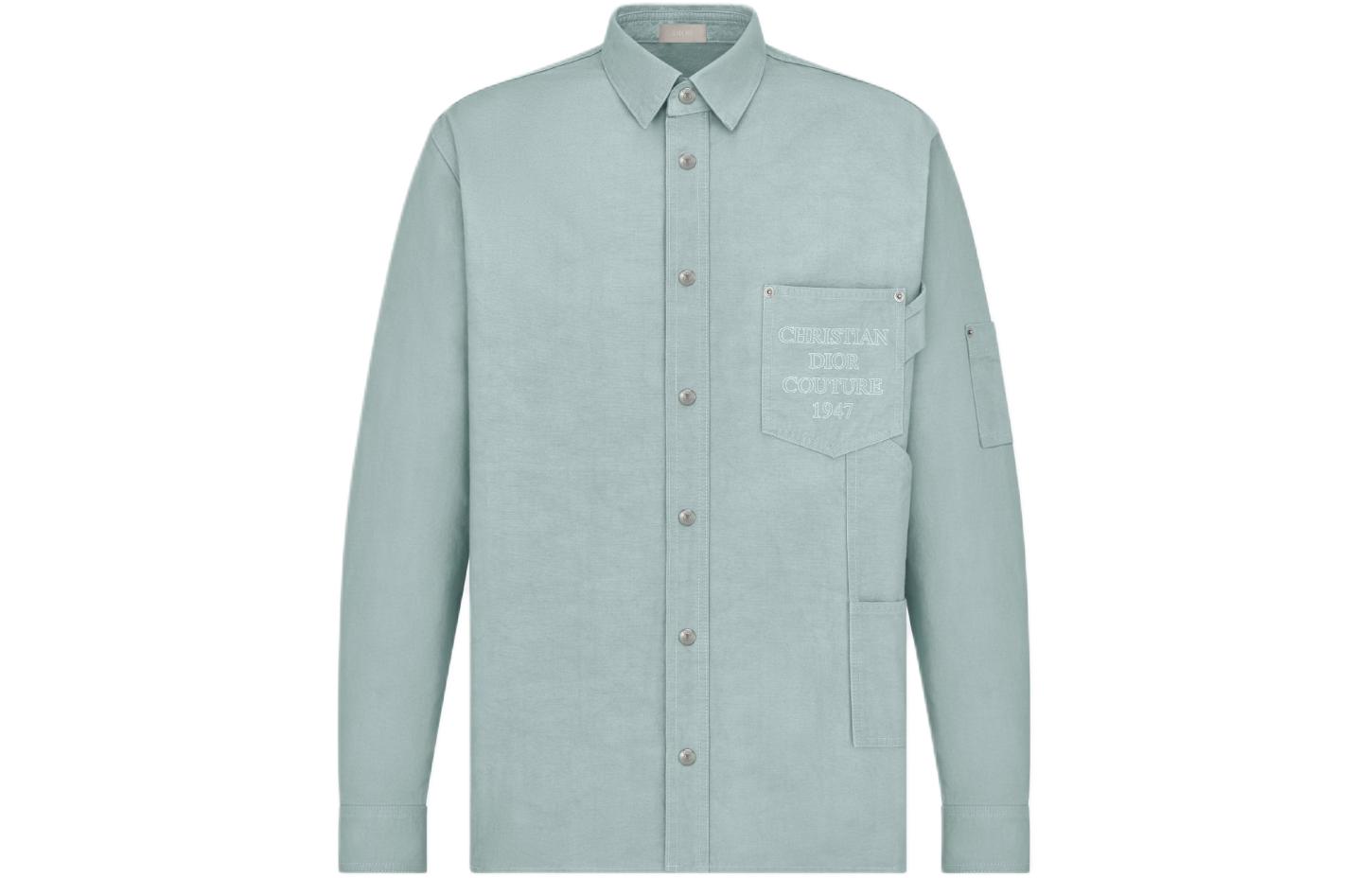 DIOR SS24  Blue Embroidered Letter Pattern Long Sleeve Shirt. 483D587AY547-C888 圖 2