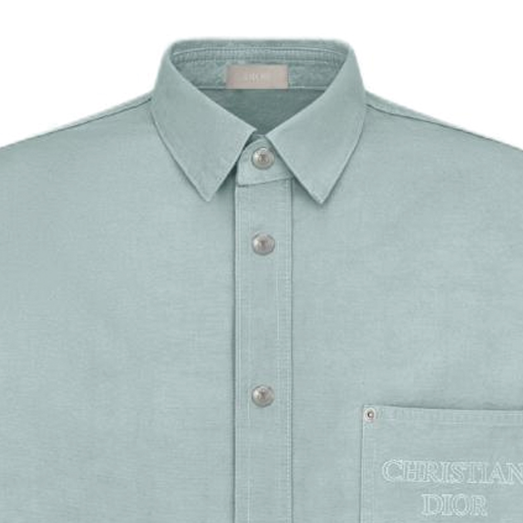 DIOR SS24  Blue Embroidered Letter Pattern Long Sleeve Shirt. 483D587AY547-C888 圖 8