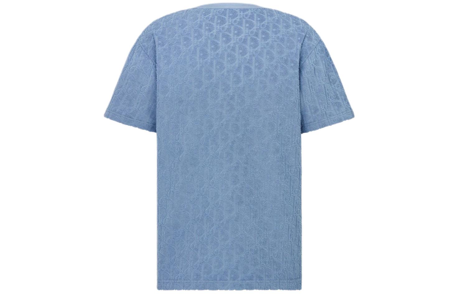 Lookbook ディオール SS24 ブルー オーバーサイズ ロゴプリント クルーネックTシャツ. 113J692A0614-C520