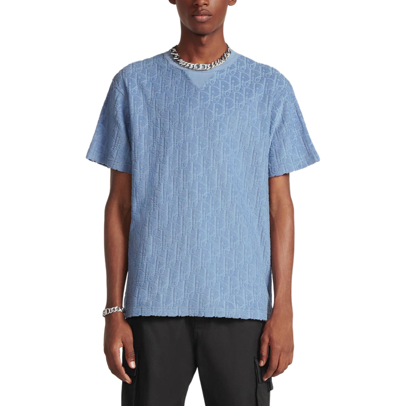 Purchase ディオール SS24 ブルー オーバーサイズ ロゴプリント クルーネックTシャツ. 113J692A0614-C520