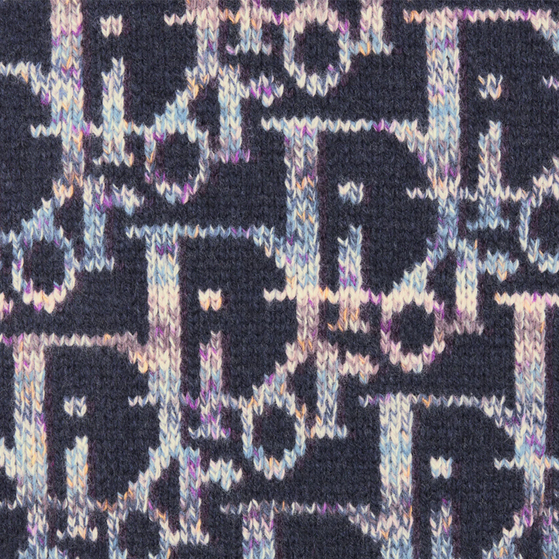 Sizing DIOR SS24 Chaleco Azul sin Mangas de Punto Jacquard con Logo. 393M662AT344-C584