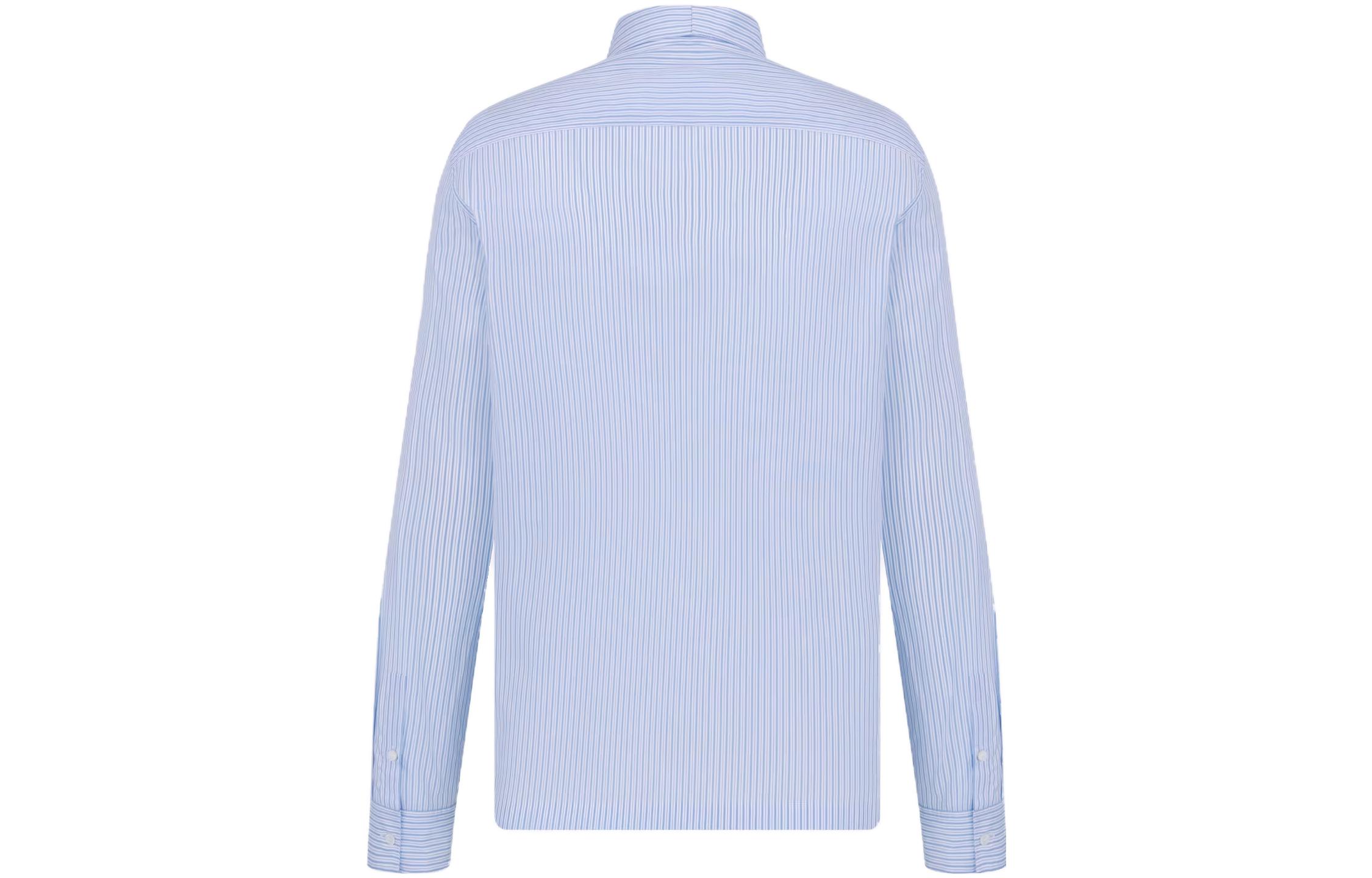 Lookbook DIOR SS24 藍色條紋長袖襯衫附徽標印花 413C503A5978-C075