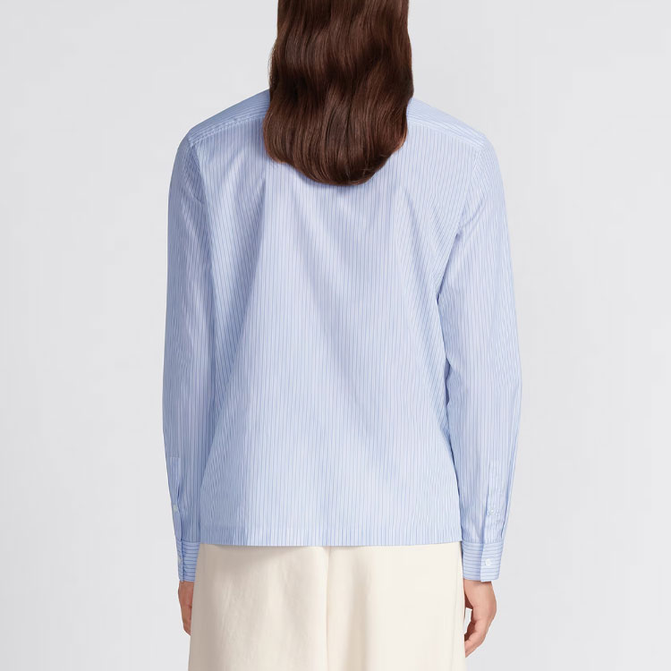Purchase DIOR SS24 藍色條紋長袖襯衫附徽標印花 413C503A5978-C075