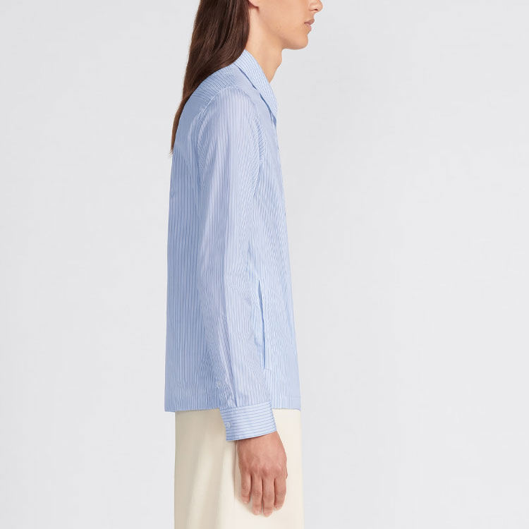 Details for DIOR SS24 藍色條紋長袖襯衫附徽標印花 413C503A5978-C075