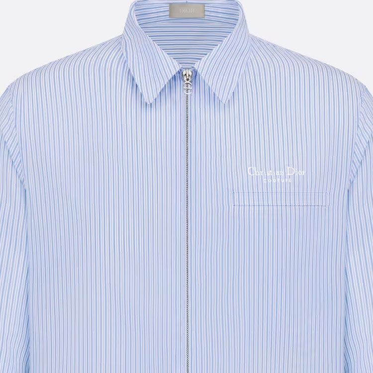 Sizing DIOR SS24 藍色條紋長袖襯衫附徽標印花 413C503A5978-C075