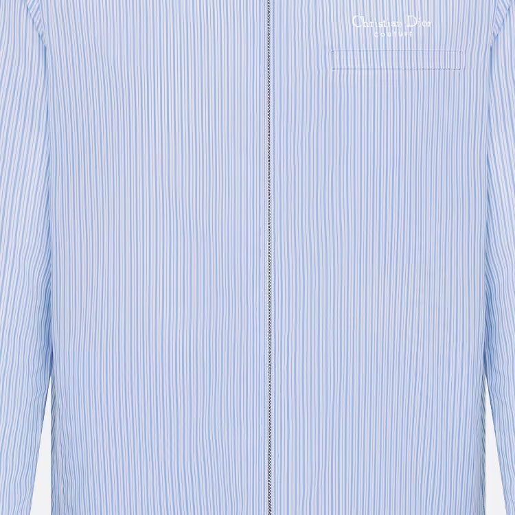 Cheap DIOR SS24 藍色條紋長袖襯衫附徽標印花 413C503A5978-C075
