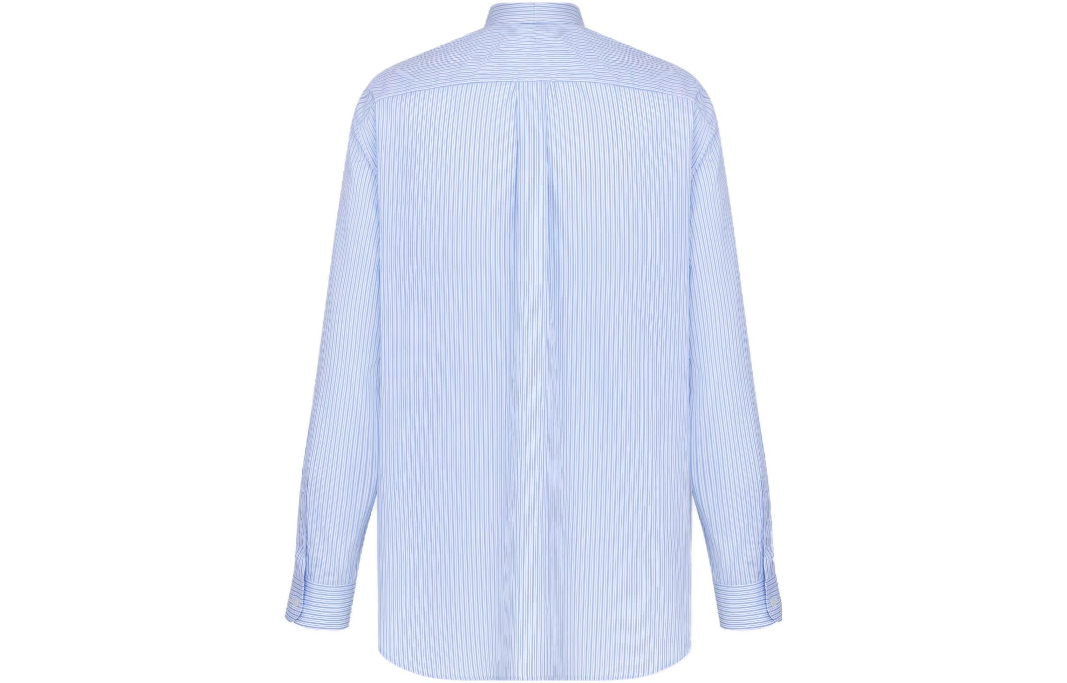 Lookbook DIOR SS24 Camisa Azul de Rayas Holgada de Manga Larga con Bolsillo 413C516A5978-C075