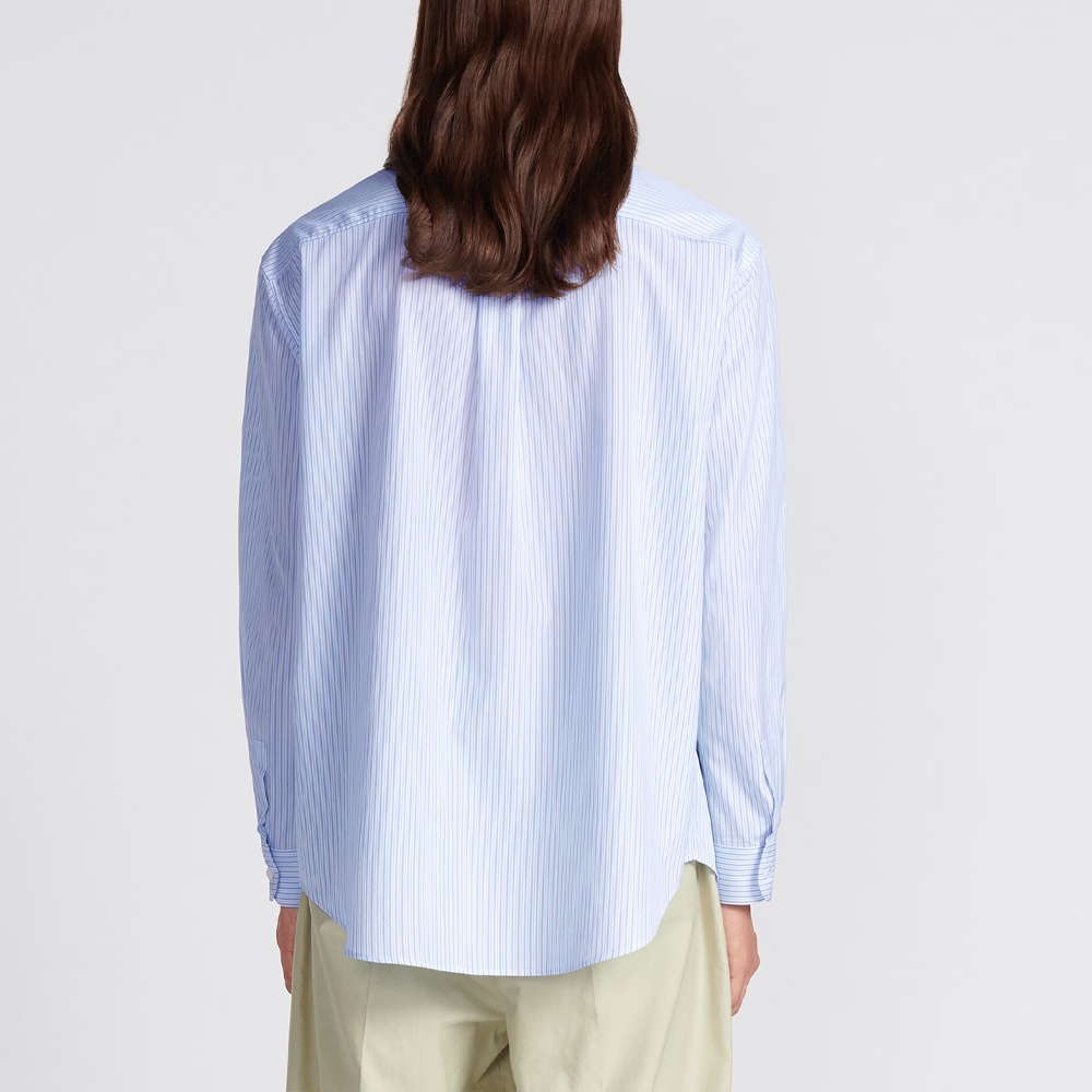Purchase DIOR SS24 Camisa Azul de Rayas Holgada de Manga Larga con Bolsillo 413C516A5978-C075