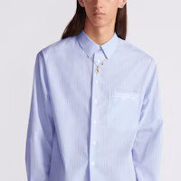 Sizing DIOR SS24 藍色條紋寬鬆版口袋長袖襯衫 413C516A5978-C075