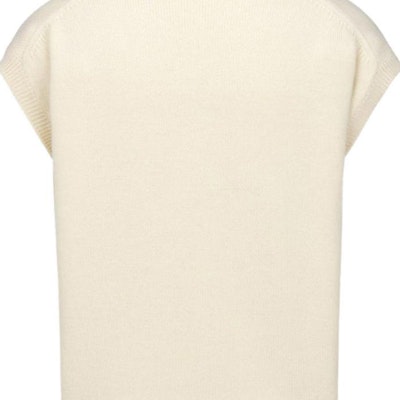 디올 SS24 블루 옐로우 로고 프린트 브이넥 민소매 스웨터. 443M647AT879-C085 Cheap 디올 SS24 블루 옐로우 로고 프린트 브이넥 민소매 스웨터. 443M647AT879-C085