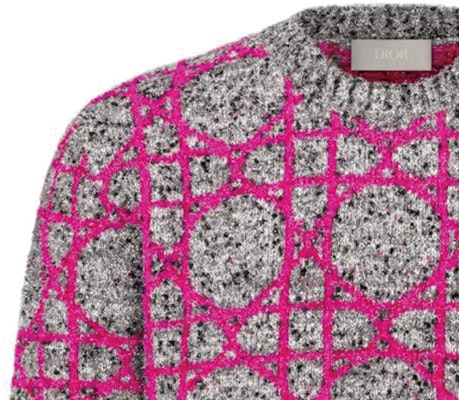 DIOR SS24 Cannage Knit Crewneck Long Sleeve Sweater Multicolor. 483M643AT804-C084 Details for DIOR SS24 Cannage Knit Crewneck Long Sleeve Sweater Multicolor. 483M643AT804-C084