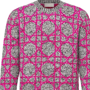 DIOR SS24 Cannage Knit Crewneck Sweater Lengan Panjang Multicolor. 483M643AT804-C084 1