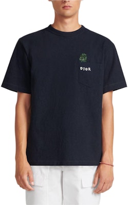 DIOR SS24 Kaos Oversized Crewneck Logo Kartun Graphic. 413J648A0849-C089 9