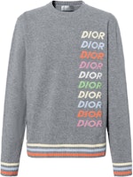 DIOR SS24 Cashmere Sweater with Colorful Logo Embroidery. 413M649AT774-C886 DIOR SS24 Cashmere Sweater with Colorful Logo Embroidery. 413M649AT774-C886
