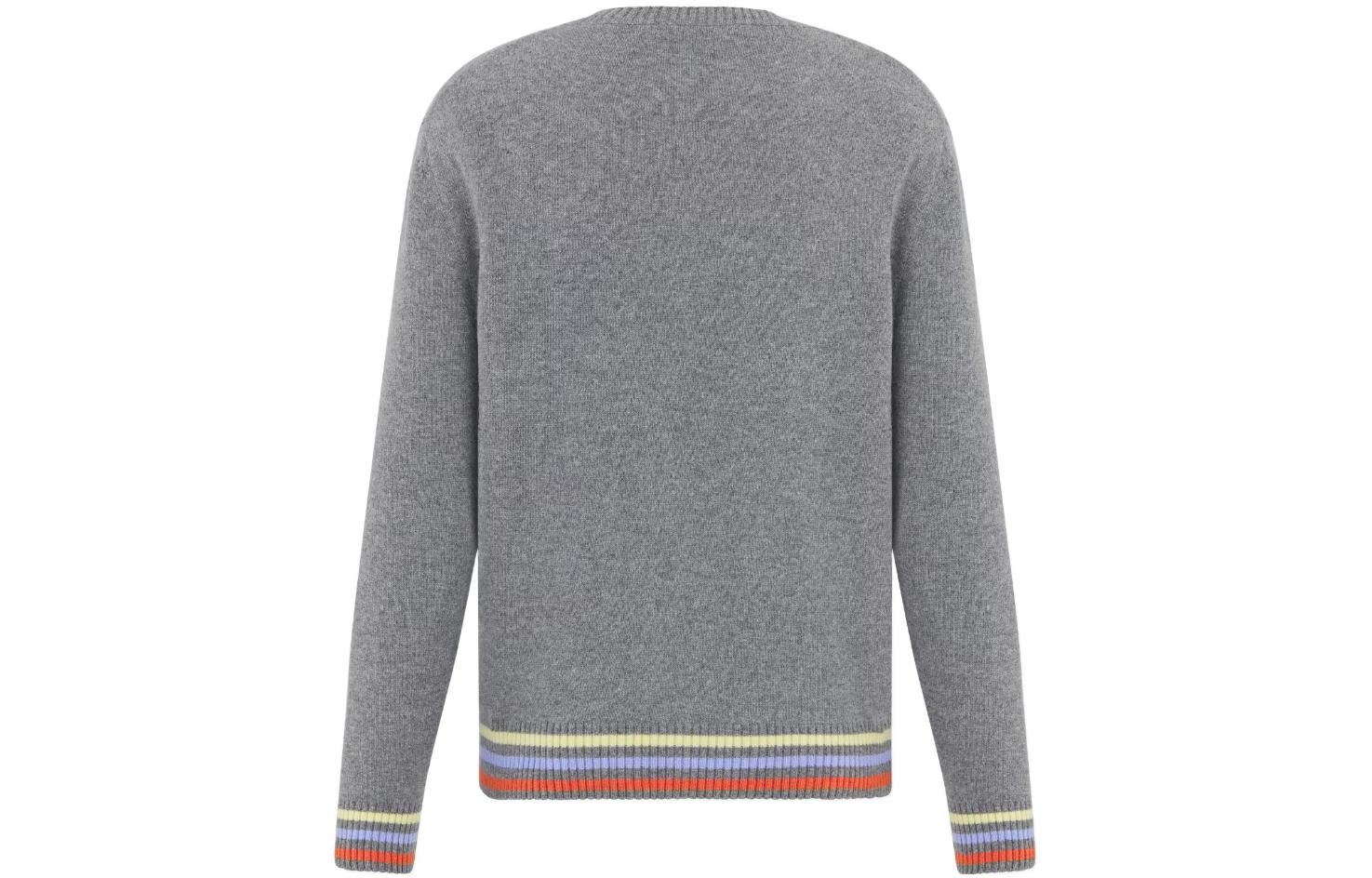 Lookbook DIOR SS24 Sweater Cashmere dengan Bordir Logo Warna-Warni. 413M649AT774-C886