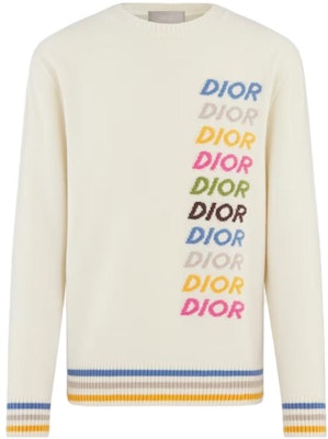 DIOR SS24 Cashmere Sweater with Colorful Logo Embroidery. 413M649AT774-C886 Shop DIOR SS24 Cashmere Sweater with Colorful Logo Embroidery. 413M649AT774-C886