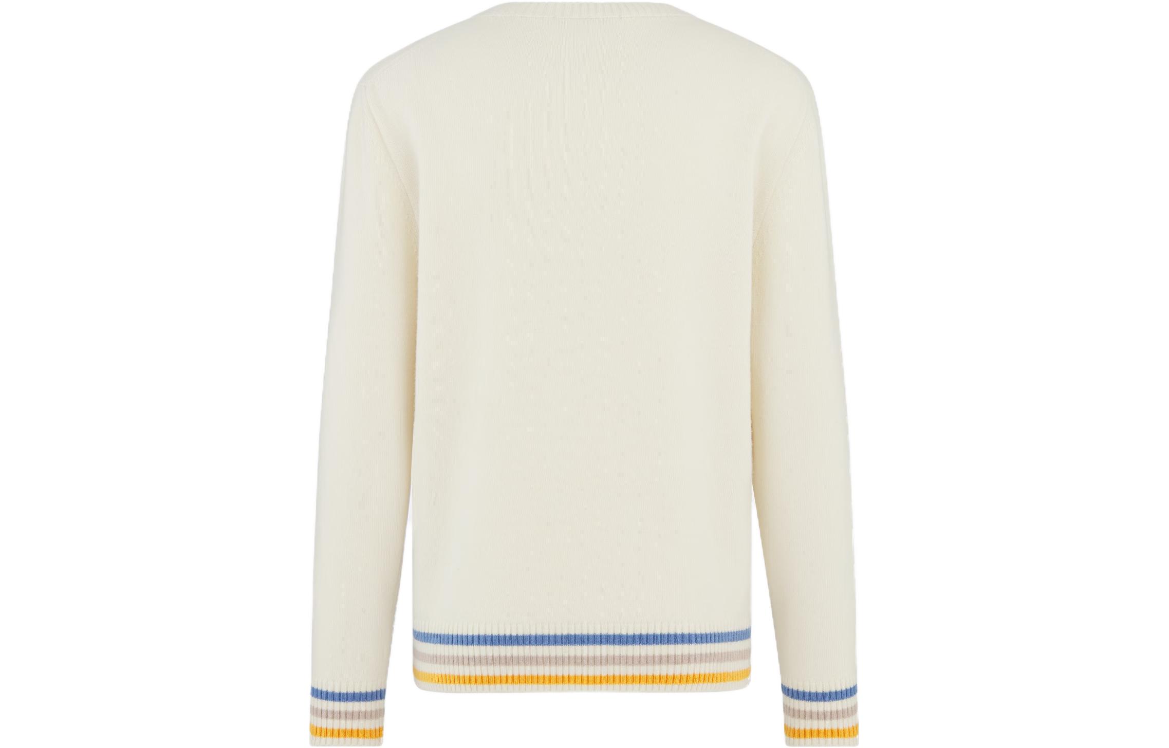 Purchase DIOR SS24 Sweater Cashmere dengan Bordir Logo Warna-Warni. 413M649AT774-C886
