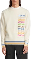 DIOR SS24 Sweater Cashmere dengan Bordir Logo Warna-Warni. 413M649AT774-C886 2