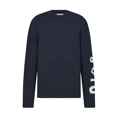 DIOR SS24 Embroidered Knit Crewneck Long Sleeve Sweater 413M651AT742-C580