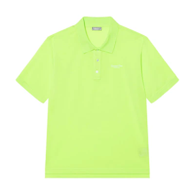 DIOR SS24 Embroidered Logo Polo Shirt Fluorescent Green. 483J834A0931-C680