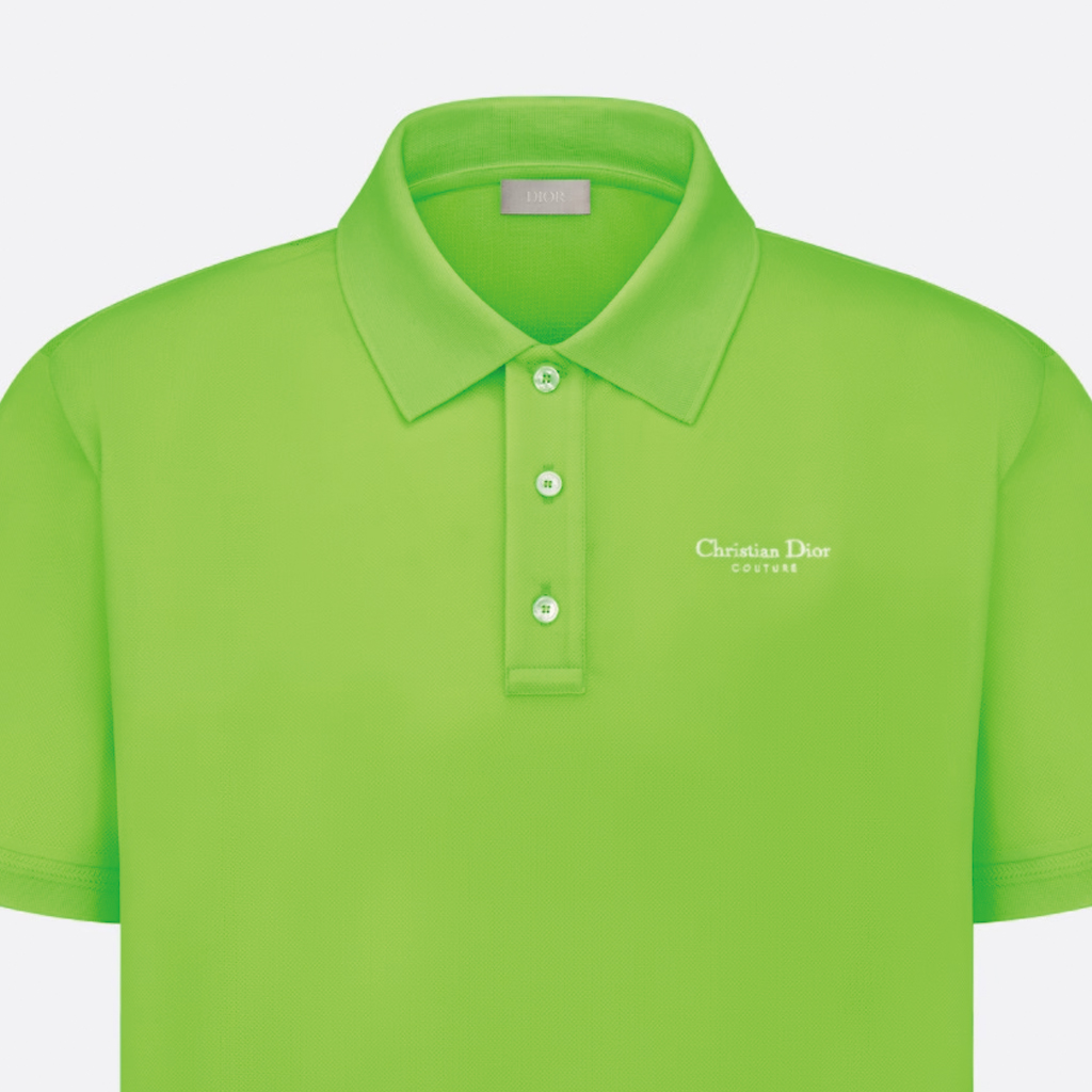 Purchase DIOR SS24 Baju Polo Logo Sulaman Hijau Pendarfluor. 483J834A0931-C680